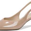TKKUA Women's Pointed Toe Kitten Heels, 2 Inch Slingback Pumps (Nude, US 6.5)