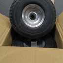 10 Inch Solid Rubber Tires, 4.10/3.50-4 Tire and Flat Free with 5/8" Bearings, 2.17" Offset Hub for GOR Garden Carts, Garden Wagon Carts, Trolleys, Hand Trucks and Utility Cart(4 Pack)
