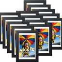 HappyHapi 4x6 Picture Frames Set of 14, Tabletop or Wall Display Pictures 3.5x5 with Mat or 4x6 Without, Bulk Picture Frames Collage for Prints, Photos, Landscape and Artwork (Black)