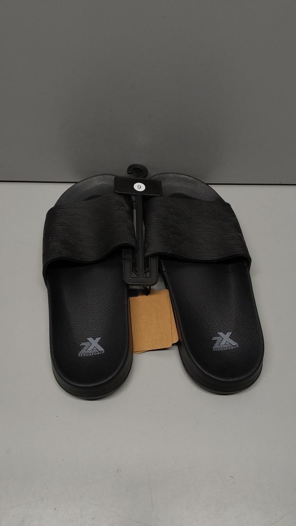 Zeroxposur Men's Flip-Flops, Outdoor Footwear, Black, Size 9