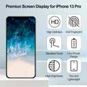 for iPhone 13 Pro Screen Replacement Kit with Earpiece Flex Cable Proximity Sensor 3D Touch LCD Screen Display Digitizer A2483 A2636 A2638 A2639 A2640 6.1 inch