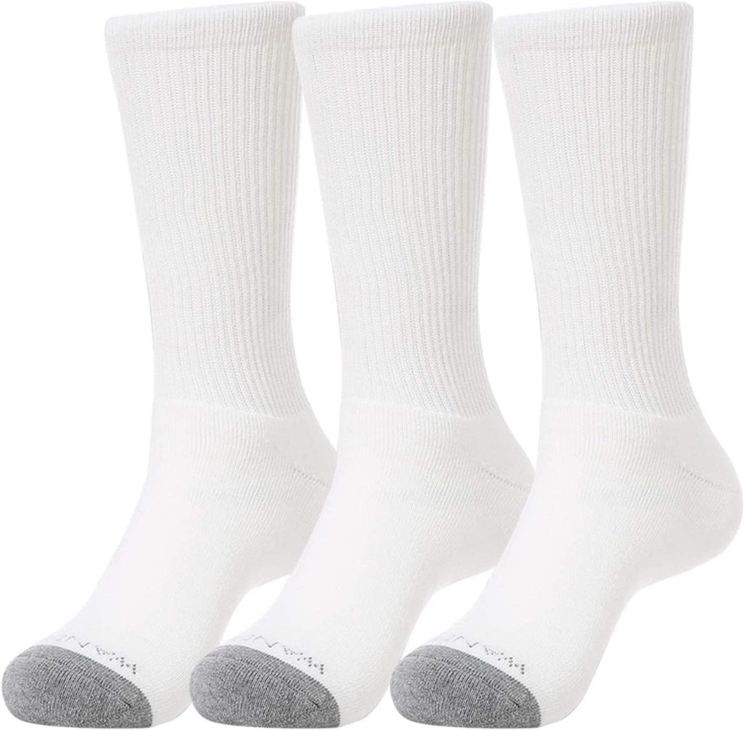 WANDER Men's Cushion Crew Socks 3-6 Pairs Athletic Running 6-9/9-12/12-15 Socks Men Cotton Sport Wicking Work