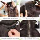 KooKaStyle Invisible Wire Hair Extensions with Transparent Headband Adjustable Size 4 Secure Clips Long Wavy Secret Wire Hairpiece for Women(24 Inch Natural Black)