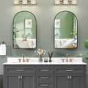 19.7"x31.5" Black Medicine Cabinet with Mirror, Arched Medicine Cabinet with Mirror for Bathroom Vanity Wall Mounted & Recessed with 1 Organizer, 2 Stable and Removable Shelves, Easy Installation