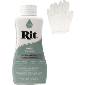 Rit Dye  Liquid Fabric Dye for Crafting, Clothing, and Dcor  8 oz. Bottle  Sage (Gloves Included)