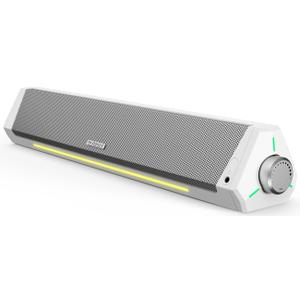 Bluedee Computer Speakers, Bluetooth Computer Soundbar, HiFi Stereo, 3.5mm Aux-in Connection, USB Powered Computer Speakers for Desktop Monitor, PC, Laptop, Tablets (White)