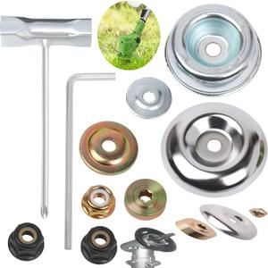 10PCS Brush Cutter Blade Adapter kit, Trimmer Attachments for String Trimmers Brush Cutter, with Universal Adapter Kit, Premium Stainless Steel Trimmer Head Compatible with Cutter, Weed Eater