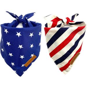 Realeaf 4th of July Dog Bandanas 2 Pack, Reversible American Flag Pet Scarf for Boy and Girl, Premium Durable Fabric, Patriotic Bandana for Large and Extra Large Dogs (X-Large)