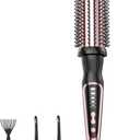 Thermal Brush, Heated Round Brush & Curling Iron with Ceramic Ionic Technology, Hair Tools for Volumizing & Styling, TravelFriendly Hot Comb with Adjustable Temperature（Rose Gold 1.5 inch）