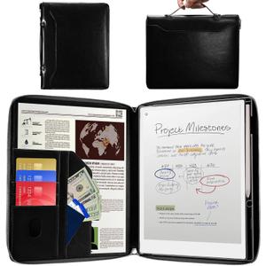 E NET-CASE Case for Remarkable Paper Pro Tablet 11.8 inch (2024 Released) - Business Handheld Design Upgraded PU Leather Cover for Remarkable Paper Pro Digital Paper with Zipper & Pen Holder (Black)