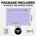 Advice and Wishes Cards, 30 Pieces 4x6 Inches Minimalist Bridal Shower Card, Wedding Advice Cards, Wedding Registry Ideas, Wedding Cards for Bride and Groom, Newlyweds, Bridal Shower-A18 (purple1)