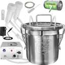 6L Goat Milking Machine, Rechargeable Battery Powered Speed Adjustable Pulsating Vacuum Pump, 304 Stainless Steel Milk Bucket with Auto Stop Check Valve Goat Milker Machine (Pro Model) (Battery Milker 6L, for Goat)