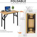 Need Folding Desk Small Desk 31 1/2" No Assembly Foldable Computer Desk for Small Space/Home Office/Dormitory,Teak&Black Frame, 31.5inch