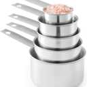 Stainless Steel Measuring Cups, Laxinis world 5 Piece Stackable Measuring Set (1)