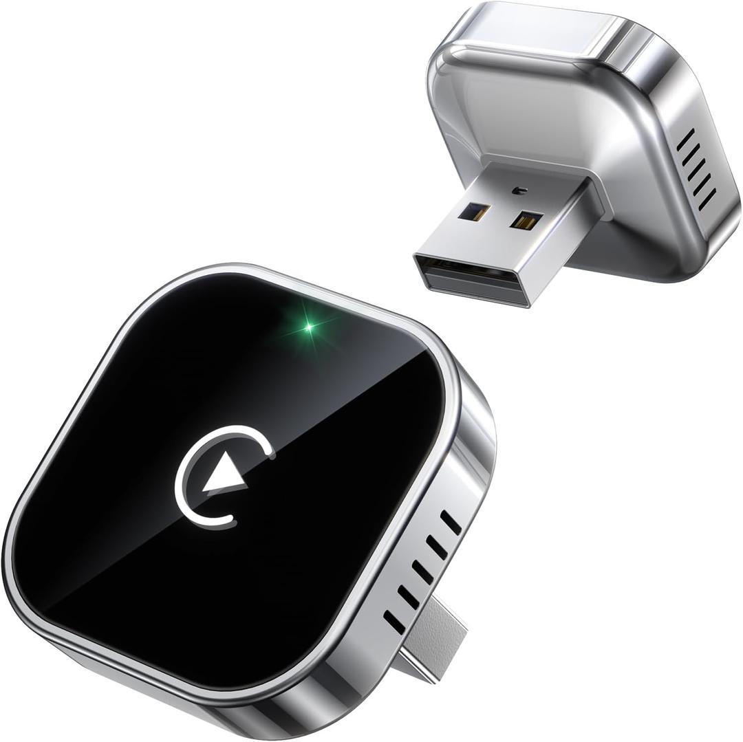 Teeran Wireless CarPlay Adapter for iPhone (2026 Upgraded), Mini Plug & Play for Cars with Factory Wired Apple CarPlay, Fast & Stable Connection, Easy Setup, Wide Vehicle Compatibility USB & USB C