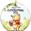 Baby First Christmas Ornaments 2023 | Disney Winnie The Pooh Christmas Tree Ornaments, Unique Christmas Decorations for New Baby and New Parents, for Newborn Baby 2023 (Winnie & Bee)