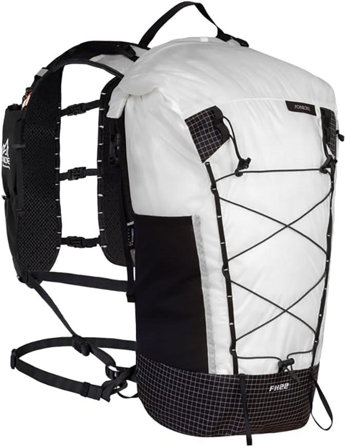 AONIJIE 22L Hiking Backpack, Multifunctional Lightweight Outdoor Sport Travel Daypack for Camping, Climbing, Touring (Black White)