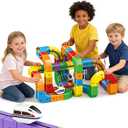 Electric Train Set 3D Magic Flexible Race Tracks for Kids Ages 4-8, 123PCS Anti Gravity Race Track with Car for Toddler 3-5, STEM Educational Building Toy Gift for Boys & Girls