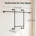 Industrial Pipe Clothing Rack, Hanging Garment Rack, Wall Mounted Pipe Clothes Rack with Four Hanging Rods, Heavy Duty Garment Rack, Industrial Steampunk Closet Organizer Hall Tree (Metal Pipes-Black)