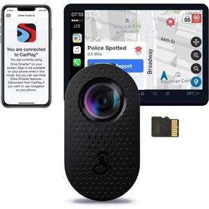 Cobra Discreet Dash Cam (SC120) - QHD 1440P Video Resolution, Built-in WiFi, Night Vision, Continuous Recording, Compact Design, 16 GB SD Card Included
