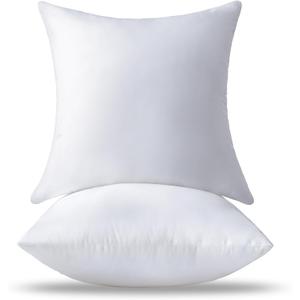 18 x 18 Pillow Inserts Set of 2 - Premium Soft and Fluffy 18 Inch Medium Sofa Decorative White Square Throw Pillow Inserts Stuffing for Living Room Couch and Bedroom Interior Cushions