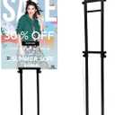 Heavy Duty Adjustable Pedestal Sign Stand, Double Sided Display Stand Adjustable to 80 inches for Poster Board & Foam Board, Column Sign Holder for Business Lobby, Wedding, Event, Black