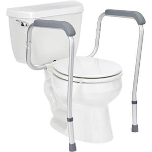 Medline Toilet Safety Rail For Seniors with Easy Installation, Height Adjustable Toilet Safety Frame, Bathroom Assist Rail with Armrests, Bathroom Safety, 250 lb. Weight Capacity