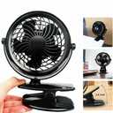 Gazeled Clip on Fan Battery Operated, 360 Rotation, with 8 Free AA Batteries, Quiet USB or Battery Operated Fan, 5'' Portable Battery Powered Clip on Fans for Camping, Stroller, Bedroom, Outdoor
