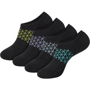 Hanes Women's Absolute Active No Show Socks (4-Pack) (5-9, Black)