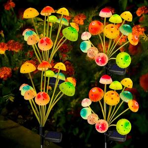 Kohlrabi Solar Garden Lights, 4 Pack Solar Mushroom Lights Outdoor, Upgraded 48LED Mushroom Light Yard Decor Outside Waterproof, Garden Decor for Lawn Front Porch Patio Backyard