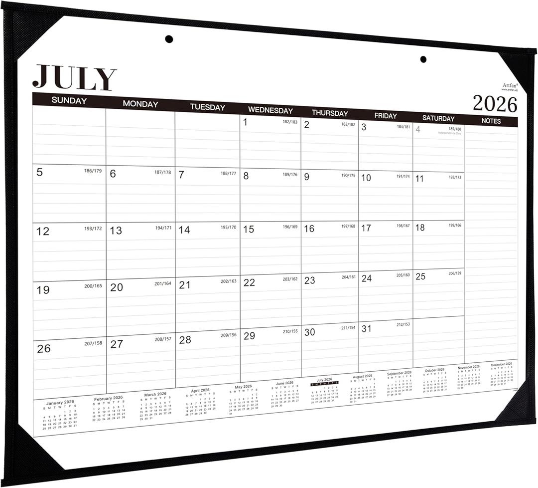 2026-2027 Desk Calendar - 18 Months Large Desk Calendar 2026-2027, Jul.2026 - Dec.2027, 22" x 17", 26-27 calendar Desk with Large Ruled Blocks, To-do List & Notes