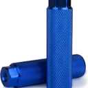 Bike Pegs 2Pcs Aluminum Alloy Anti-Skid Lead Foot Bicycle Pegs 3/8 inch Axles (Blue)