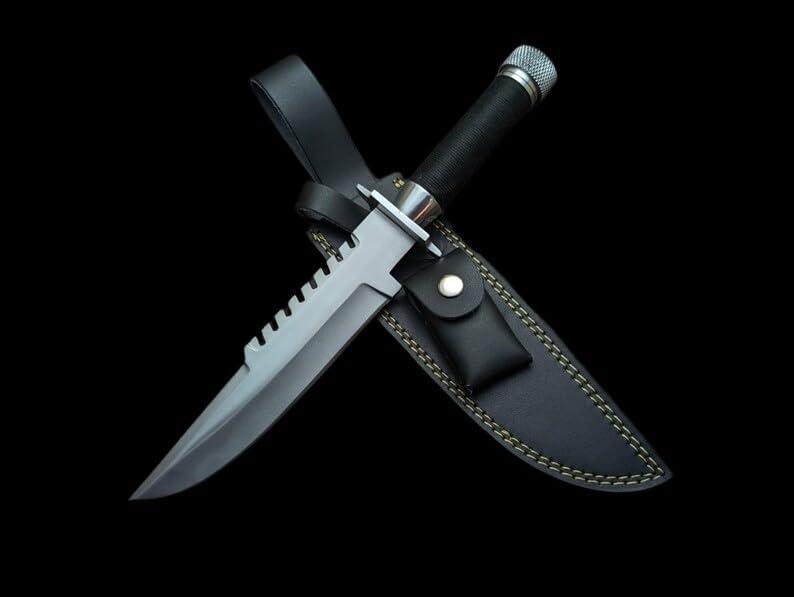 Commando knife Movie Replica Handmade Hunting Knife with Leather Sheath | Outdoor Survival Knife | Hunting & Camping Gear | Gift for Him