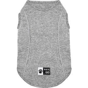 KYEESE Reflective Dog Shirt, Lightweight Sun Protection Dog T Shirts for Small Medium Dogs, Breathable Sleeveless Pet Tank Top High Visibility Summer Dogs Clothes for Night Walking Outdoor, Grey, XL (X-Large (18-30lbs))