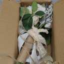 Wedding Bouquets for Bride Bridesmaid,White Champagne Artificial Roses Flowers for Wedding Church Decoration (7.5in)