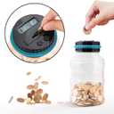 Large Piggy Bank for Boys Adults, Vcertcpl Digital Coin Counting Bank with LCD Counter, 1.8L Capacity Coin Bank Money Jar for Adults, Designed for All US Coins (Blue)