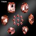 WILLBOND 156 Pcs Sew on Rhinestones Claw Flatback Crystal Rhinestones Metal Prong Setting Gems Acrylic Glass Sewing Gems for Clothes DIY Craft Shoes Dress Jewelry Making(Champagne)
