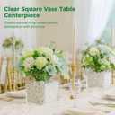 8 PCS Clear Square Vases, 4.7 in Acrylic Flower Vases, Plastic Cube Centerpiece Containers, Bulk Planters for Wedding Table Decor, Home Office Floral Display, Succulent Pot Use