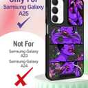 for Samsung Galaxy A25 5G Phone Case - [2in1] Women Cute Girls Phone Cover Purple Girly Unique Cool Design Camera Cover Compatible with MagSafe Ring Holder Stand for Samsung A25 5G Cases 6.5