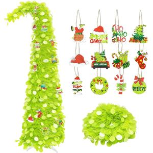 5ft Collapsible Pop up Christmas Tree with Lights Green Bendable Christmas Tree Easy-Assembly Curved Tree for Apartment Porch Home Party Xmas Decoration