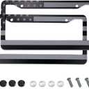 American Flag License Plate Frame - Airxwills Black American License Frame, 2 Packs Universal Aluminum Licence Plate for Front and Rear Car Tags.