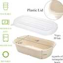 Yesland 70 Pack Compostable Take Out Food Containers with PP Lid, 23 Oz Bagasse to Go Containers Rectangular Disposable Paper Bowls, Biodegradable Meal Prep Food Container for Salad, Leftovers