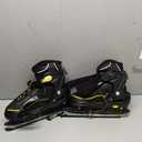 Ice skates,adjustable ice skates for Men Women and kids,Stainless Steel Ice Skates,Quick Lacing System & Push-Lock Buckle,Adjustable 4 Size (BLACK, L(4Y-7Y)Kids,(6.5-8.5)Women,(6-8)Men)