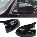 1 Pair Black Rearview Mirror Cover Left Right Side Mirror Covers Caps for BMW X3 G01 X4 G02 X5 G05 X6 G06 X7 G07 2018 2019 2020 (Glossy Black)
