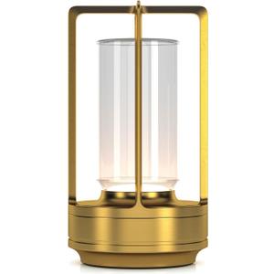 Portable Table Lamp for Indoor/Outdoor, Rechargeable Cordless Desk Lamp with Touch Sensor, 3 Way Dimmable Suitable for Bars/Cafes/Restaurants/Bedrooms/Camping Sites (Gold)