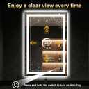 Led Bathroom Mirror with Light, 36x24 Bathroom Vanity Mirror for Wall with Frame, Anti-Fog, Dimmable 3 Colors, Memory Function, Backlit and Front Lit, Shatter-Proof Glass, Plug-in/Hardwired