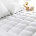 Sonive Twin Mattress Protector, Mattress Topper up to 21 Inches Deep Pocket, Cozy Mattress Pad Microfiber Fitted Mattress Breathable Mattress Cover Machine Washable White