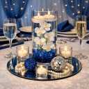 Murrey Home 12 Pack Mirror Centerpieces for Tables, 12" Round Mirrors for Centerpieces Wedding Party Mirror Tiles Christmas Decorations, 2MM