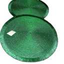 NEW 4 GREEN Metallic PLACEMATS 15" Round Holiday