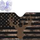 American Flag Camouflage Car Windshield Sunshade Front Window Sun Visor Protector Foldable Shield Cover for Truck SUV (Small, White9)